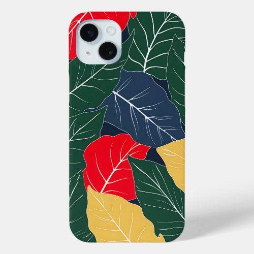 Vibrant Tropical Leaves iPhone 15 Plus Case