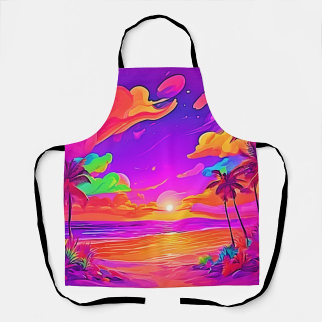 Vibrant Tropical Sunset Apron (Front)