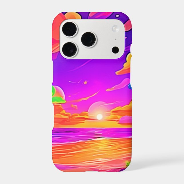 Vibrant Tropical Sunset Iphone Case (Back)