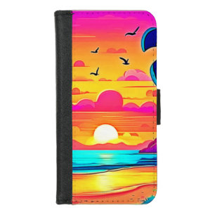 Vibrant Tropical Sunset iPhone 8/7 Wallet Case