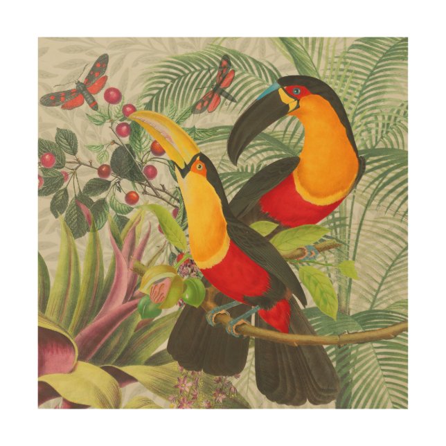 Vibrant Tropical Toucan Birds Art Exotic Jungle  (Front)