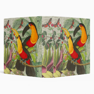 Vibrant Tropical Toucan Birds Art Exotic Jungle 3 Ring Binder