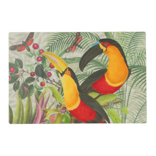 Vibrant Tropical Toucan Birds Art Exotic Jungle Placemat