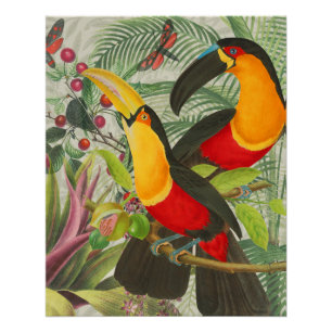 Vibrant Tropical Toucan Birds Art Exotic Jungle Poster
