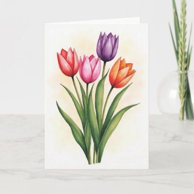 Vibrant Tulip Mothers Day Card (Front)