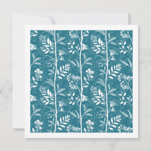 Vibrant Turquoise Garden Dream Botanical Note Card