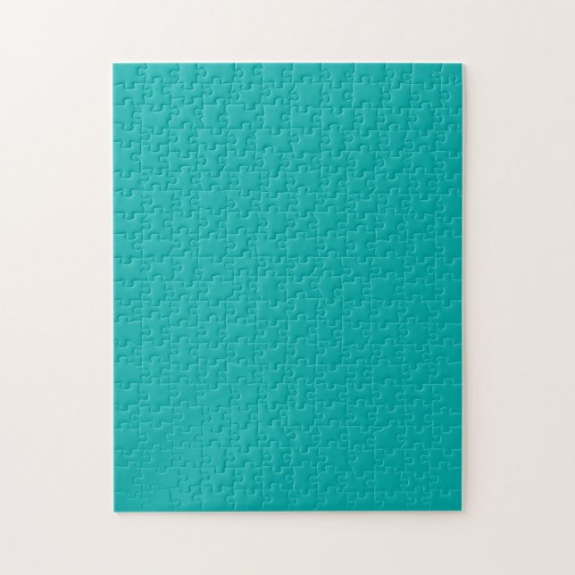 Vibrant Turquoise Peacock Color Ready to Customize Jigsaw Puzzle (Vertical)