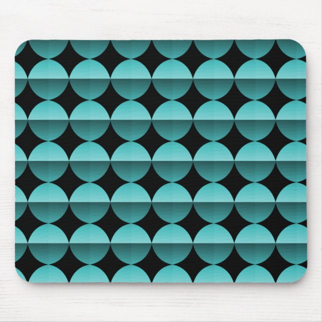 Vibrant Turquoise Retro Flair Mousepad (Front)