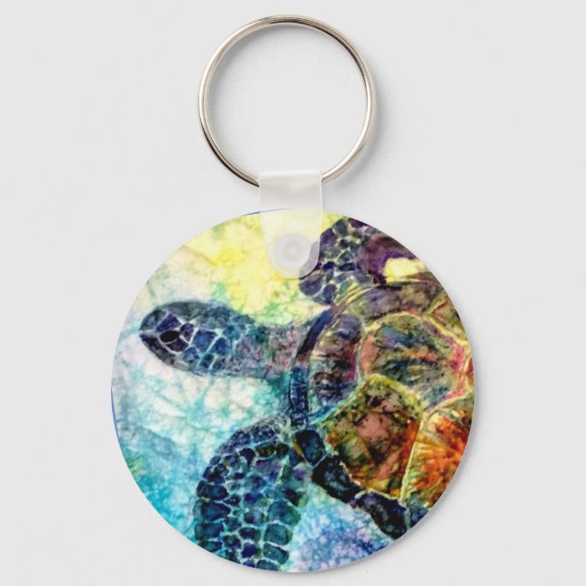 Vibrant Turtle Keychain (Front)