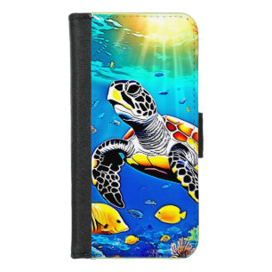 Vibrant Turtle Reef Life iPhone 8/7 Wallet Case