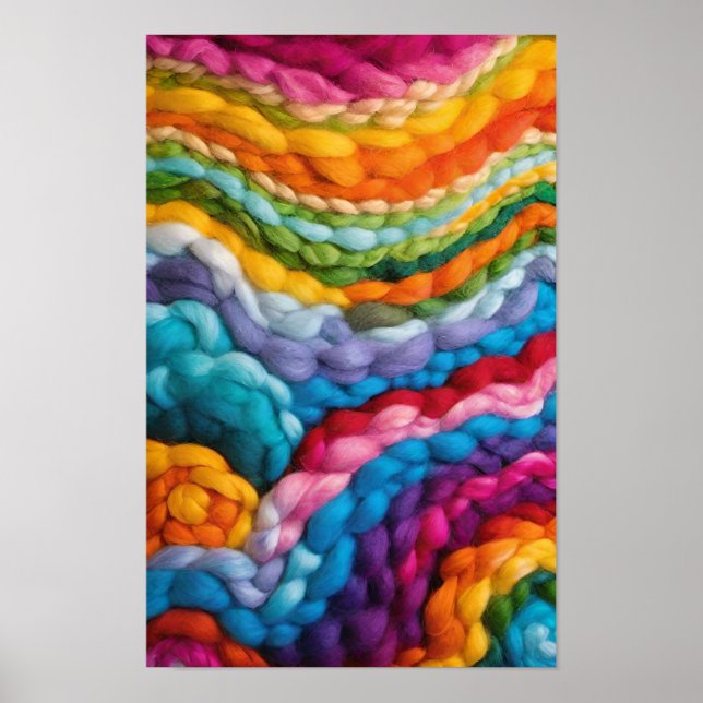 Vibrant Twisted Strands of Fiber Poster (Front)