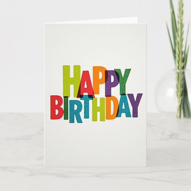 Vibrant Typographic Birthday Card (Front)