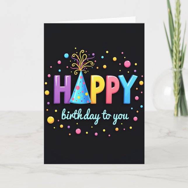 Vibrant Typography Birthday Card (Front)