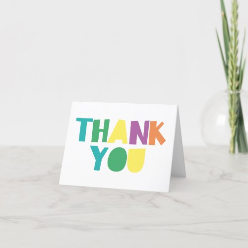 Vibrant Typography Folded Thank You Card