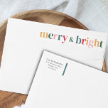 Vibrant Typography Merry & Bright Modern Christmas Wrap Around Label<br><div class="desc">Introducing our Merry & Bright Retro Return Address Labels, a delightful and colorful addition to your holiday correspondence. These labels effortlessly capture the essence of a bygone era with their bold typography and vintage-inspired design. The front of these labels features the words "Merry & Bright" in colorful, eye-catching typography. This...</div>