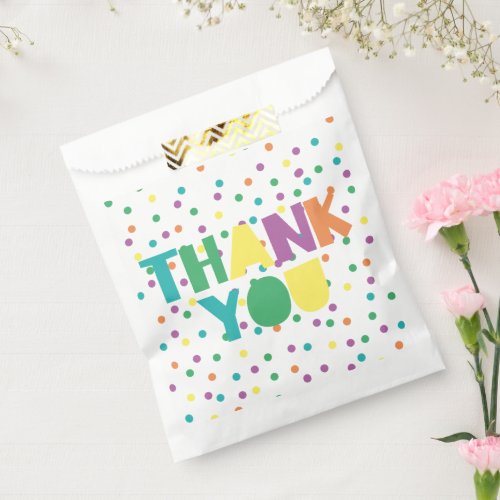 Vibrant Typography Thank You Favor Bags