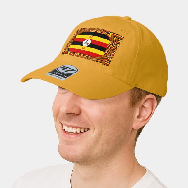 Vibrant Uganda Flag-Inspired Art 47 Brand Hat (Male)