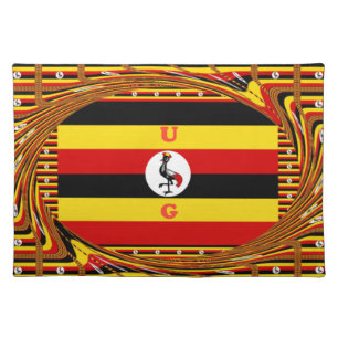 Vibrant Uganda Flag-Inspired Art Cloth Placemat