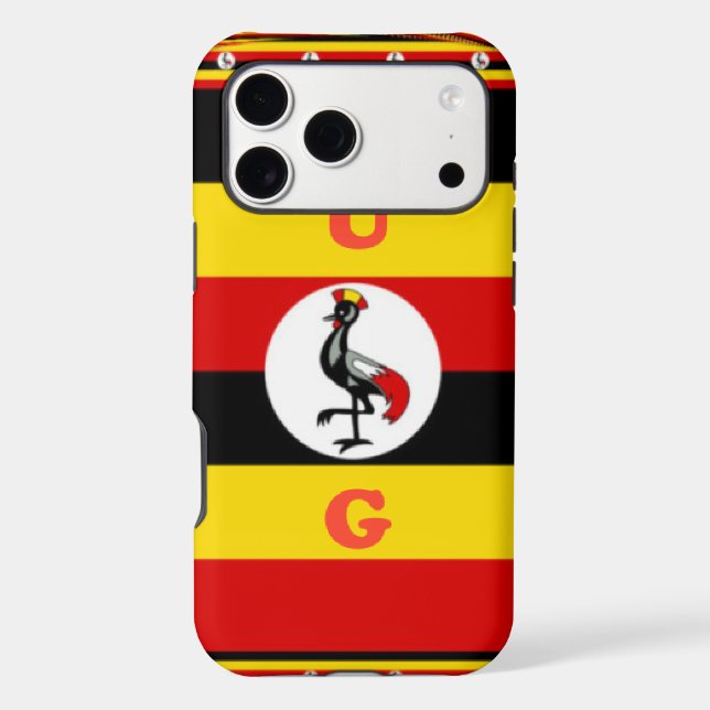 Vibrant Uganda Flag Inspired Art | Crested Crane H Case-Mate iPhone Case (Back)