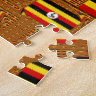 Vibrant Uganda Flag-Inspired Art Jigsaw Puzzle