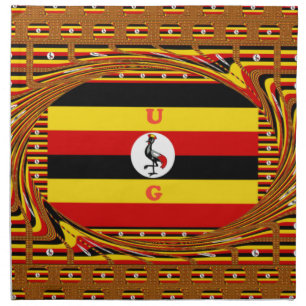 Vibrant Uganda Flag-Inspired Art Napkin