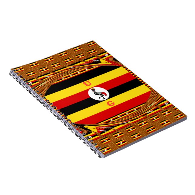Vibrant Uganda Flag-Inspired Art Notebook (Right Side)