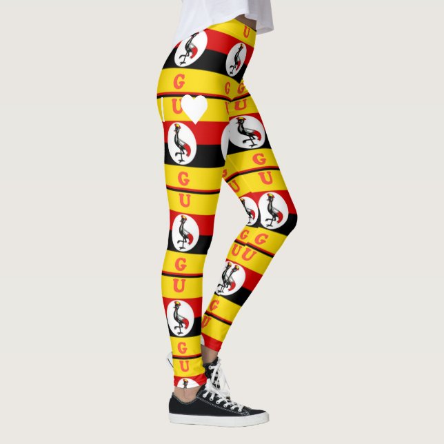 Vibrant Uganda Flag UG Leggings Inspired Art  (Right)