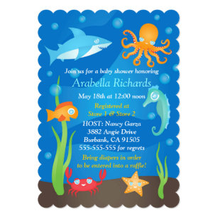 Ocean Theme Baby Boy Shower Invitations Zazzle