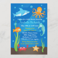 Vibrant Under the Sea Baby Shower Invitations