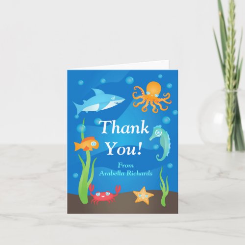Vibrant Under the Sea Baby Shower Thank You Card