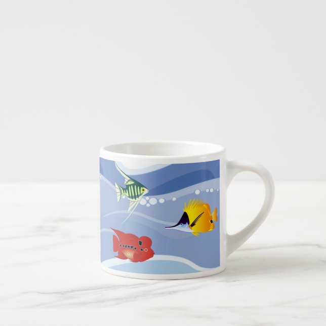 Vibrant Underwater Fish Art Espresso Cup (Right)