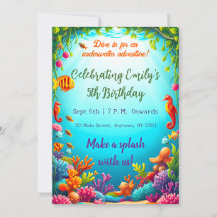 Vibrant Underwater Ocean Birthday Invitation