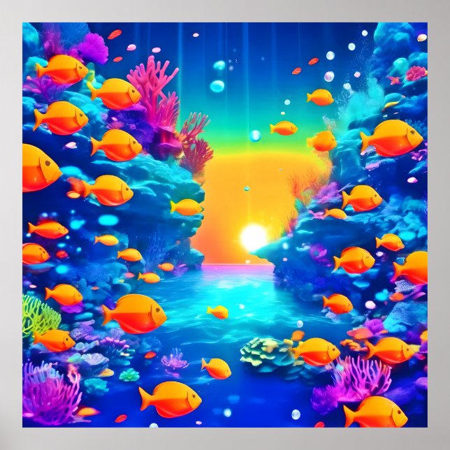 Vibrant Underwater Paradise Found Poster (Front)