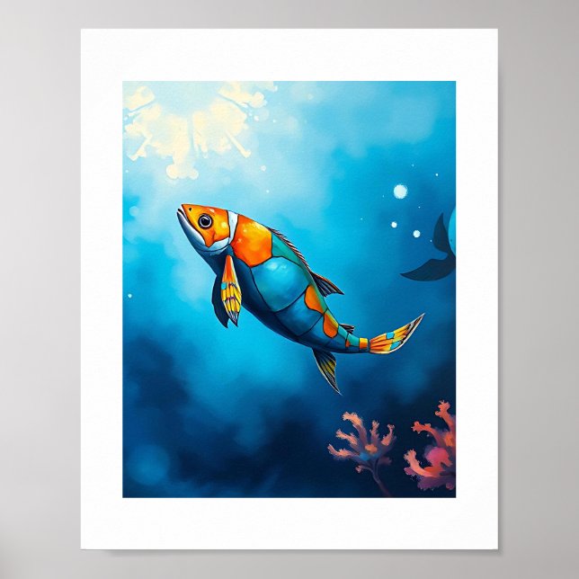 Vibrant underwater scene featuring a vividly color poster (Front)