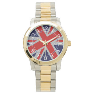 Vibrant Union Jack on Carbon Style Print Dial Watch