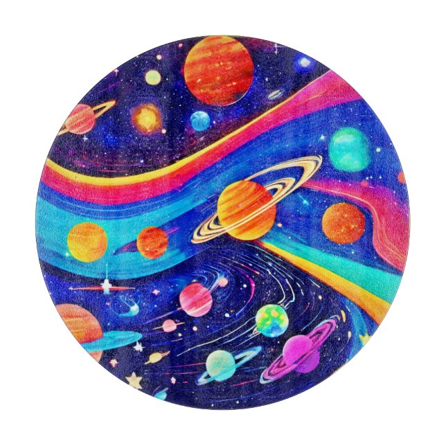 Vibrant Universe Art Cutting Board (Front)