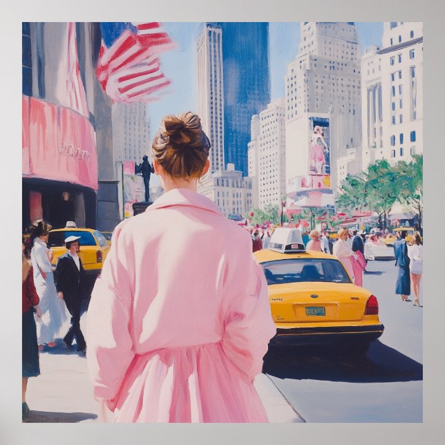 Vibrant Urban Art with Classic New York Charm Poster (Front)