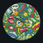 Vibrant Urban Retro Pop Art Large Clock<br><div class="desc">Step into a world where nostalgia meets modern flair with our Brand New Retro Art clock collection. This particular piece boasts a dynamic pop art design, exploding with vivid colors and a retro comic aesthetic. Imagine the energy it brings to your space, injecting every moment with a sense of excitement...</div>
