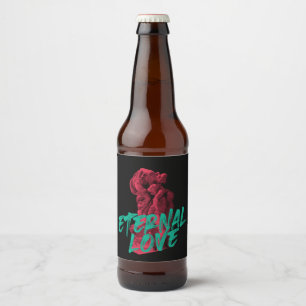 Vibrant, urban, trendy graphic design Eternal Love Beer Bottle Label