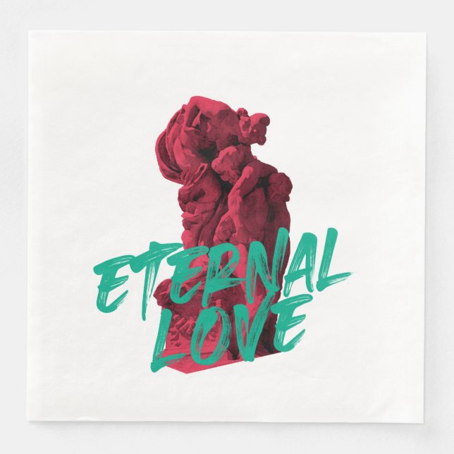 Vibrant, urban, trendy graphic design Eternal Love Paper Dinner Napkins (Front)