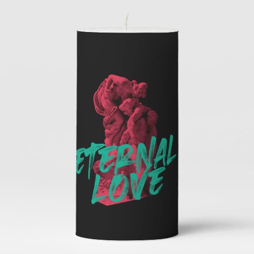 Vibrant urban trendy graphic design Eternal Love Pillar Candle