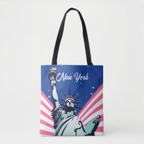 Vibrant USA Statue of Liberty New York NYC Tote Bag