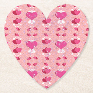 vibrant valentine heart  paper coaster