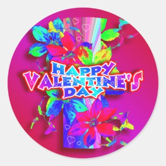 Vibrant Valentine's Day Stickers