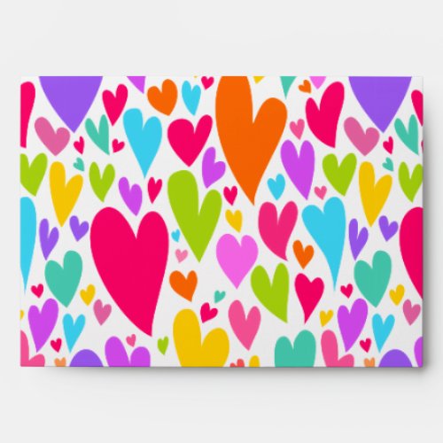 Vibrant Valentines hearts Envelope