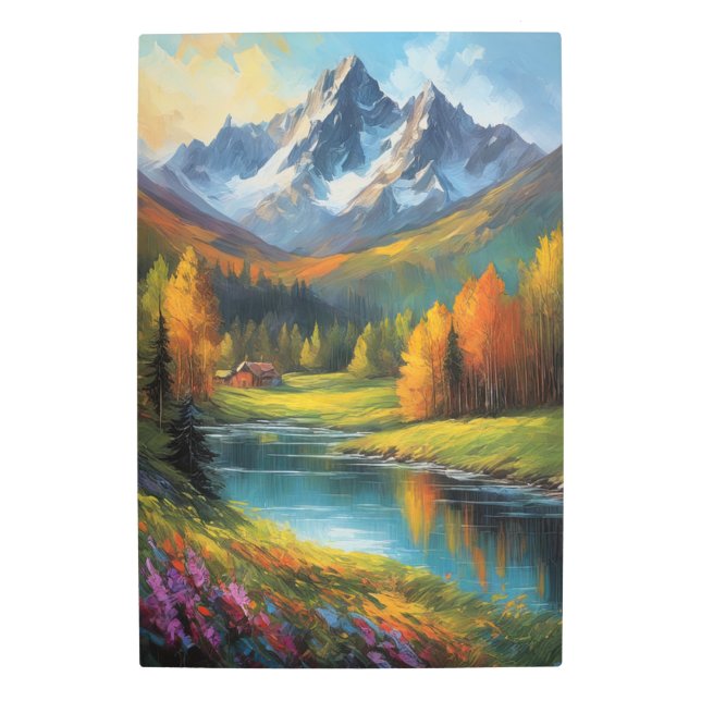Vibrant Valley Scene Metal Print (Front)