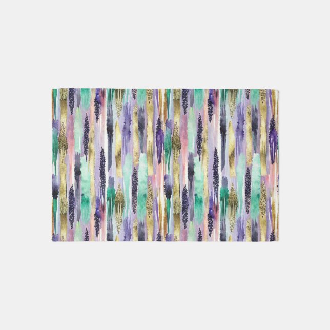Vibrant Vertical Brushstroke Pattern (1) Outdoor Rug (Front)