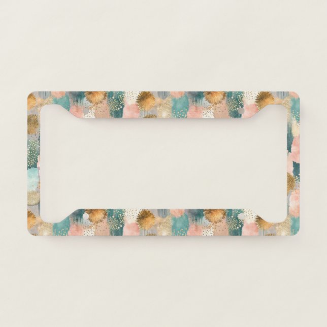 Vibrant Vertical Brushstroke Pattern (2) License Plate Frame (Front)