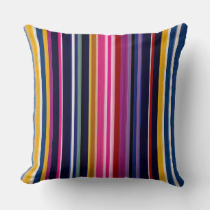 Vibrant Vertical Stripe Modern Throw Pillow
