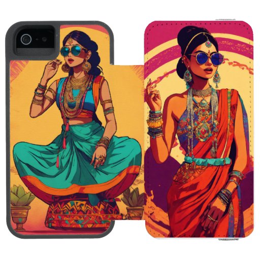 Vibrant Vibes: Indian Fusion iPhone 6 Wallet Case